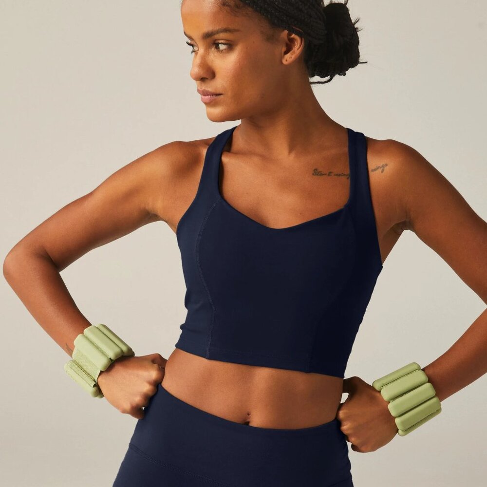 NWT POWERBEYOND™ Intensity Racerback Cropped Tank: After Dark Navy XS